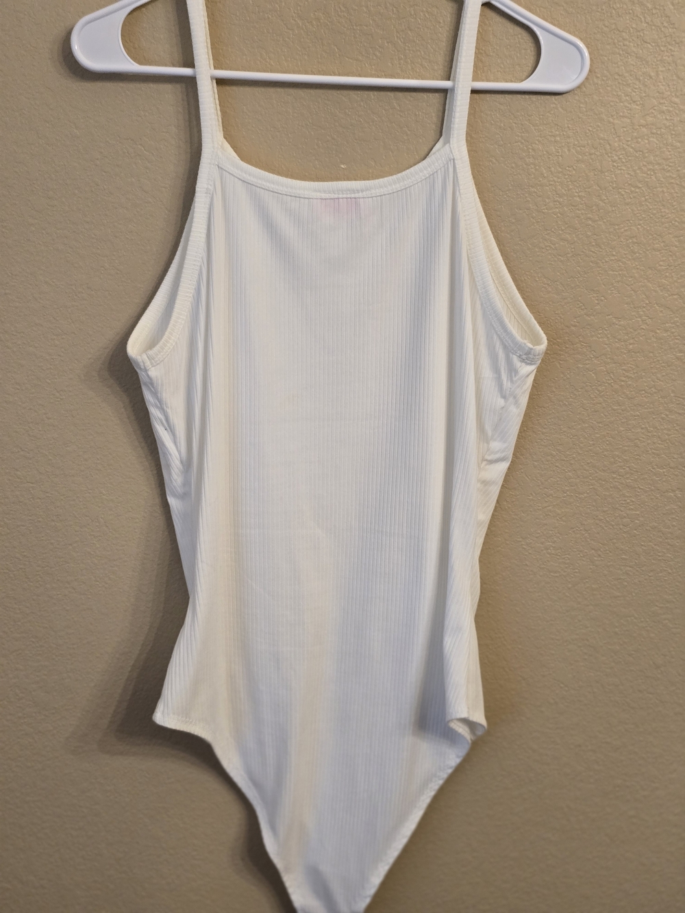 Pink Lily White Ribbed Womens One-Piece Bodysuit Size XL NWOT - Picture 4 of 4
